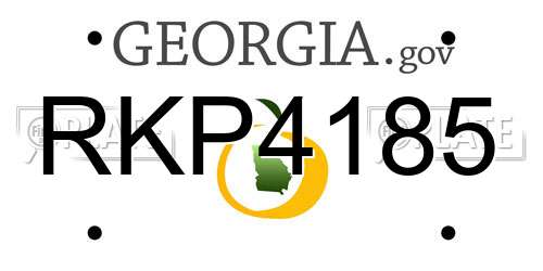RKP4185 Georgia License Plate