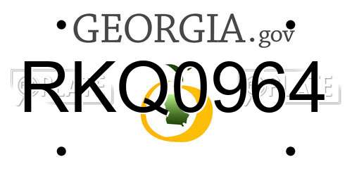 RKQ0964 Georgia License Plate