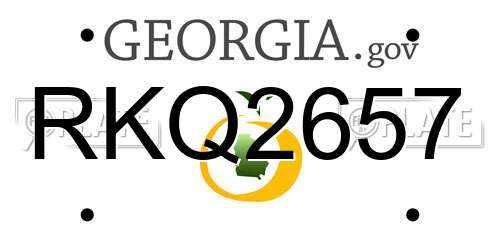 RKQ2657 Georgia License Plate