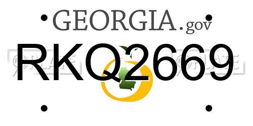 RKQ2669 Georgia License Plate