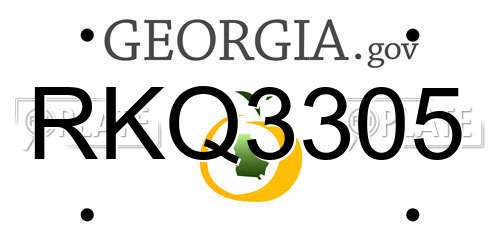 RKQ3305 Georgia License Plate