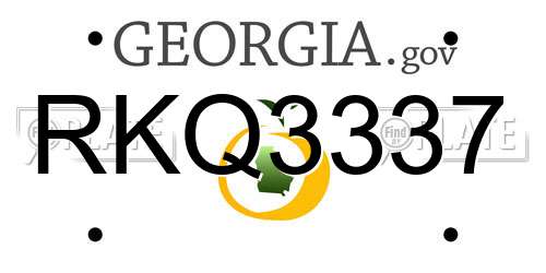 RKQ3337 Georgia License Plate