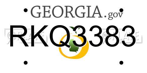 RKQ3383 Georgia License Plate