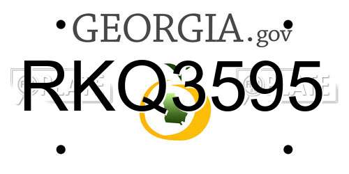 RKQ3595 Georgia License Plate