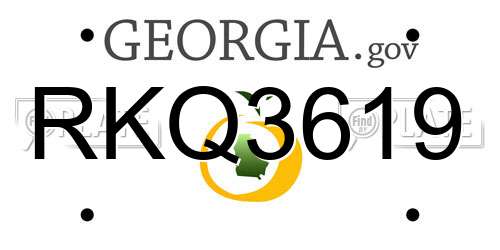 RKQ3619 Georgia License Plate