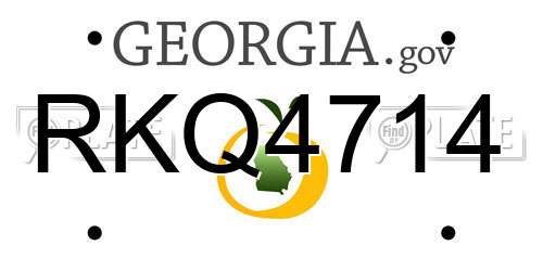 RKQ4714 Georgia License Plate