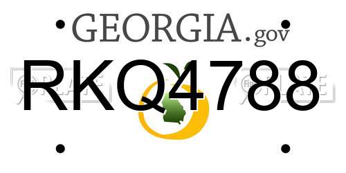 RKQ4788 Georgia License Plate