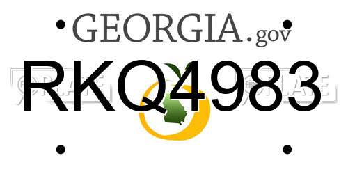 RKQ4983 Georgia License Plate