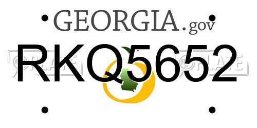RKQ5652 Georgia License Plate