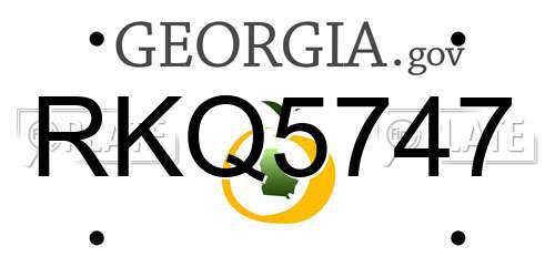 RKQ5747 Georgia License Plate