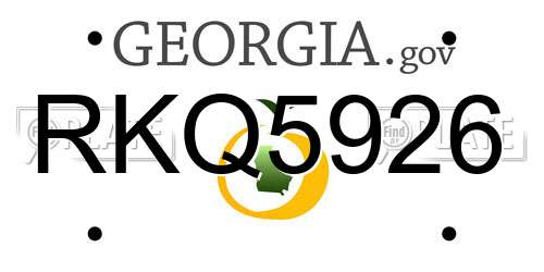 RKQ5926 Georgia License Plate