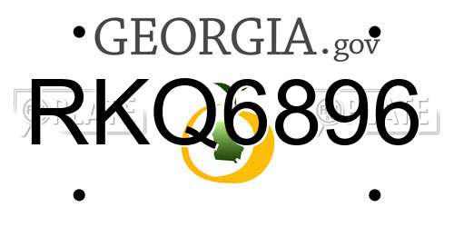 RKQ6896 Georgia License Plate