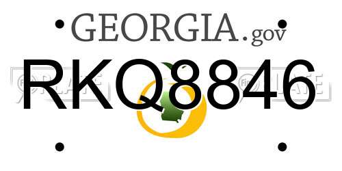 RKQ8846 Georgia License Plate