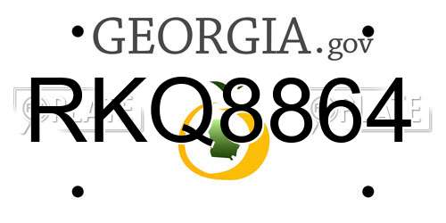 RKQ8864 Georgia License Plate