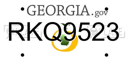 RKQ9523 Georgia License Plate