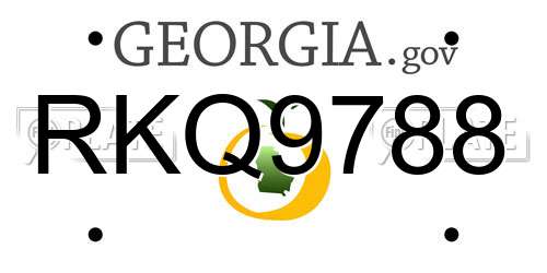 RKQ9788 Georgia License Plate