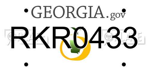 RKR0433 Georgia License Plate