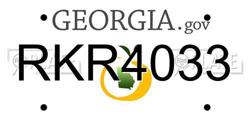 RKR4033 Georgia License Plate