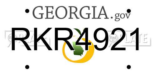RKR4921 Georgia License Plate