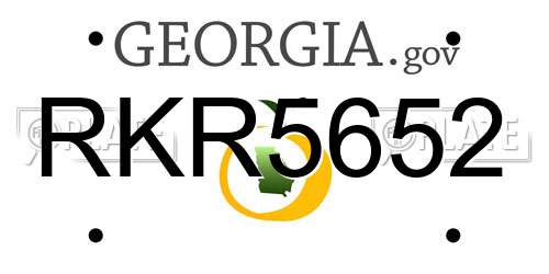 RKR5652 Georgia License Plate