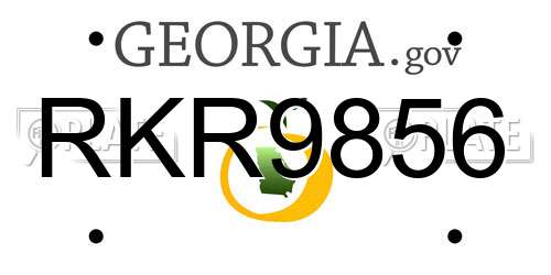 RKR9856 Georgia License Plate