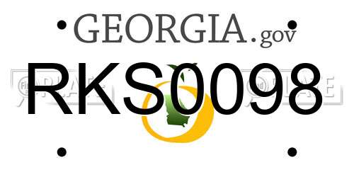 RKS0098 Georgia License Plate