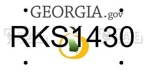 RKS1430 Georgia License Plate