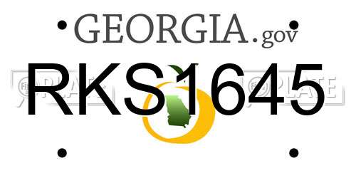 RKS1645 Georgia License Plate