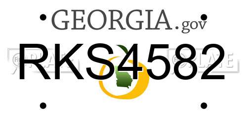 RKS4582 Georgia License Plate