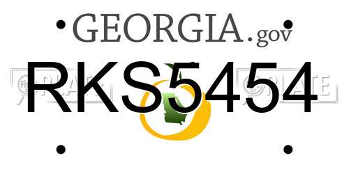 RKS5454 Georgia License Plate