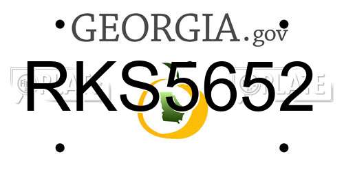 RKS5652 Georgia License Plate