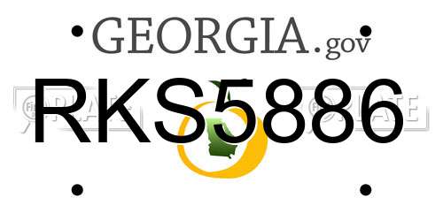 RKS5886 Georgia License Plate