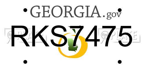 RKS7475 Georgia License Plate