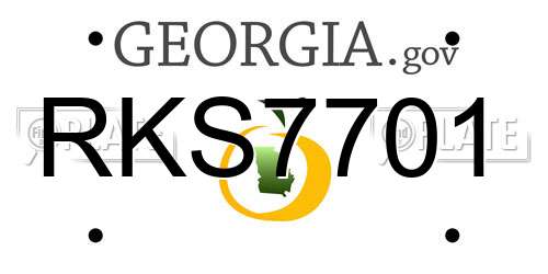 RKS7701 Georgia License Plate