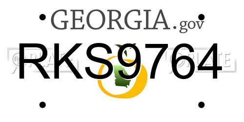 RKS9764 Georgia License Plate