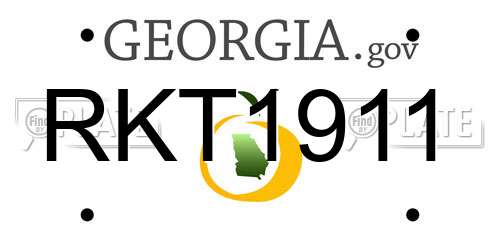 RKT1911 Georgia License Plate