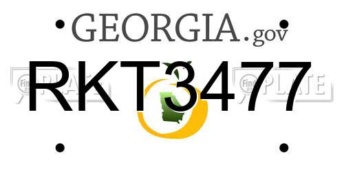 RKT3477 Georgia License Plate