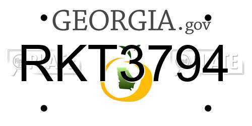 RKT3794 Georgia License Plate