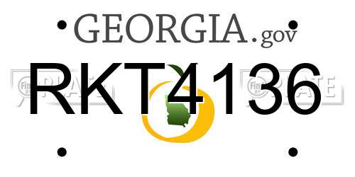 RKT4136 Georgia License Plate