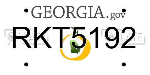 RKT5192 Georgia License Plate
