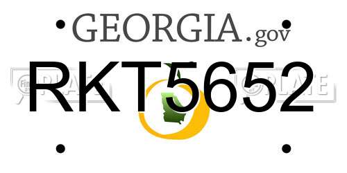 RKT5652 Georgia License Plate