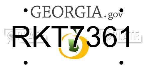 RKT7361 Georgia License Plate