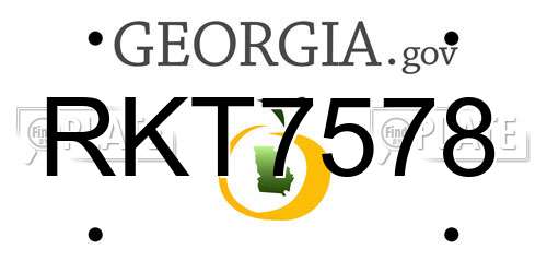 RKT7578 Georgia License Plate