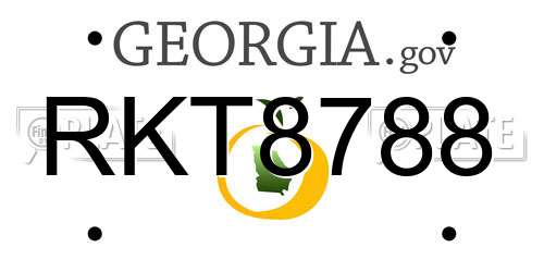 RKT8788 Georgia License Plate