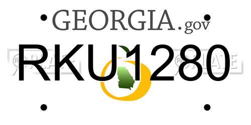 RKU1280 Georgia License Plate