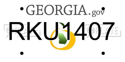 RKU1407 Georgia License Plate
