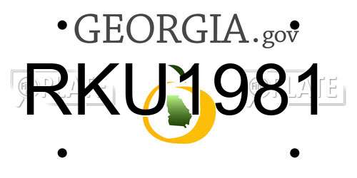 RKU1981 Georgia License Plate