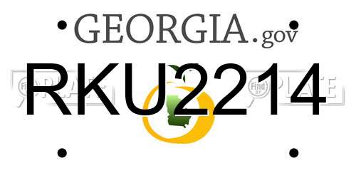 RKU2214 Georgia License Plate