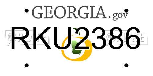 RKU2386 Georgia License Plate