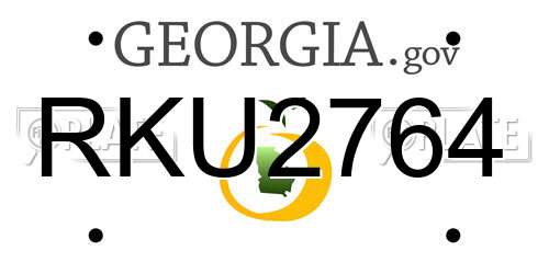 RKU2764 Georgia License Plate